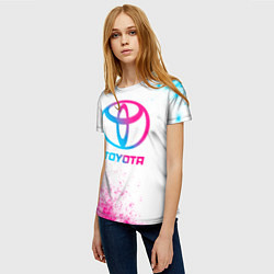 Футболка женская Toyota neon gradient style, цвет: 3D-принт — фото 2