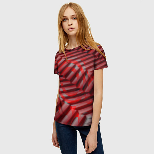 Женская футболка Горящие плитки / 3D-принт – фото 3