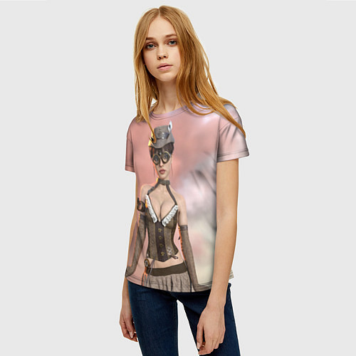 Женская футболка Панк-леди в облаках / 3D-принт – фото 3