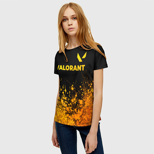 Женская футболка Valorant - gold gradient посередине / 3D-принт – фото 3