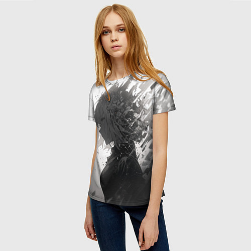 Женская футболка Распад девушки / 3D-принт – фото 3