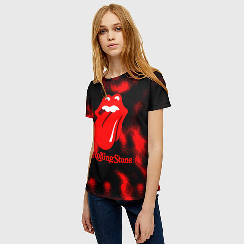 Женская футболка Rolling Stone rock / 3D-принт – фото 3