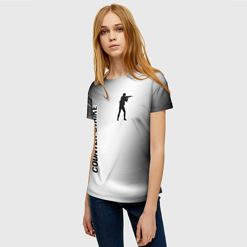 Женская футболка Counter Strike glitch на светлом фоне вертикально / 3D-принт – фото 3