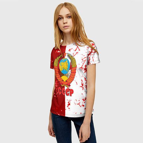 Женская футболка СССР ретро символика / 3D-принт – фото 3