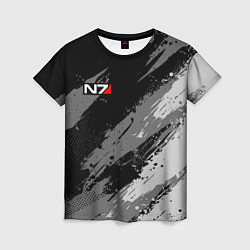 Футболка женская N7 - mass effect monochrome, цвет: 3D-принт