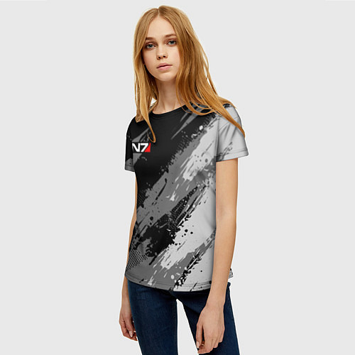 Женская футболка N7 - mass effect monochrome / 3D-принт – фото 3