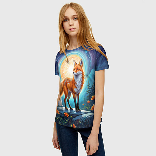 Женская футболка Мистическая лиса тотем лисы / 3D-принт – фото 3