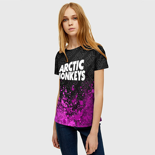 Женская футболка Arctic Monkeys rock legends посередине / 3D-принт – фото 3