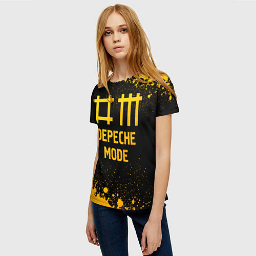 Женская футболка Depeche Mode - gold gradient / 3D-принт – фото 3