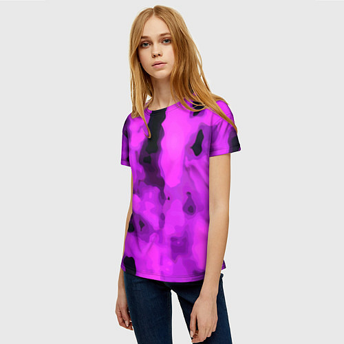 Женская футболка Узор фиолетовая нежность / 3D-принт – фото 3