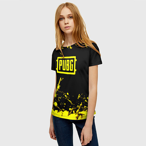 Женская футболка PUBG online yellow / 3D-принт – фото 3