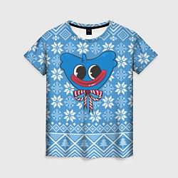 Футболка женская Huggy Wuggy christmas sweater, цвет: 3D-принт