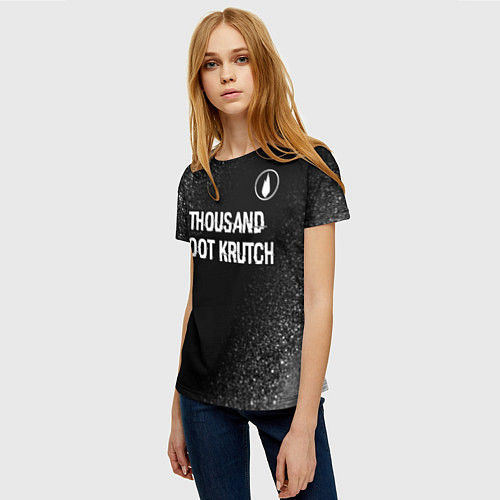 Женская футболка Thousand Foot Krutch glitch на темном фоне посеред / 3D-принт – фото 3