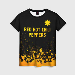 Футболка женская Red Hot Chili Peppers - gold gradient посередине, цвет: 3D-принт
