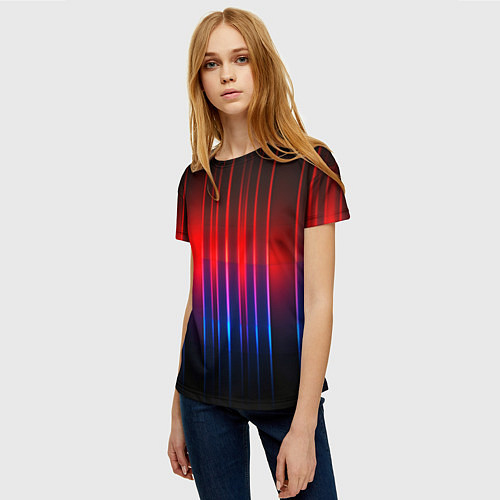 Женская футболка Неоновый узор неоновая шкала / 3D-принт – фото 3
