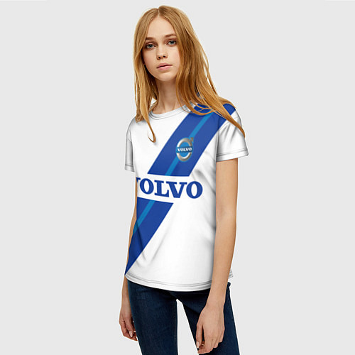 Женская футболка Volvo - white and blue / 3D-принт – фото 3