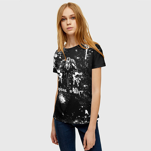 Женская футболка Король и шут - черно-белый / 3D-принт – фото 3