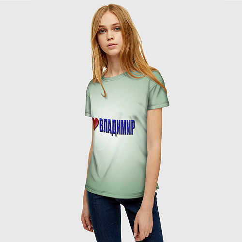 Женская футболка Я люблю Владимир / 3D-принт – фото 3