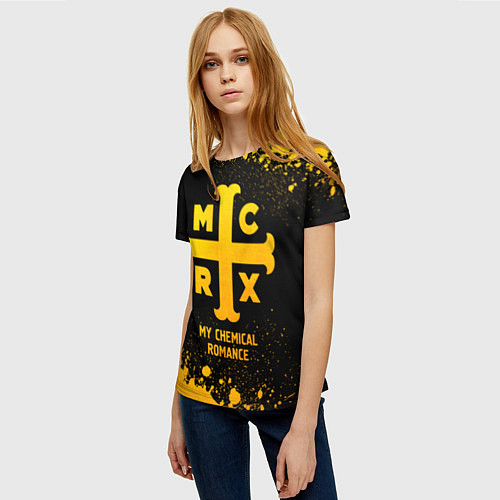 Женская футболка My Chemical Romance - gold gradient / 3D-принт – фото 3