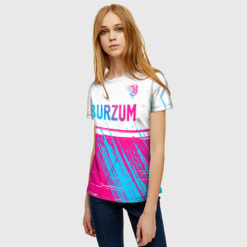 Женская футболка Burzum neon gradient style посередине / 3D-принт – фото 3