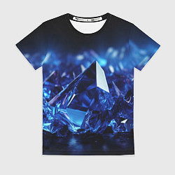 Женская футболка Синие прозрачные алмазы