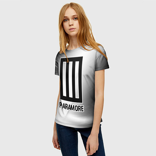 Женская футболка Paramore glitch на светлом фоне / 3D-принт – фото 3