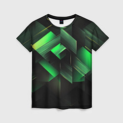 Женская футболка Асимметричный узор зелени