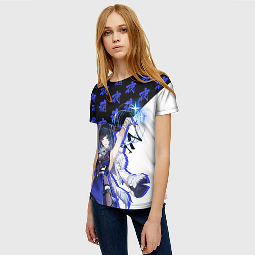 Женская футболка Е Лань - Геншин Импакт / 3D-принт – фото 3
