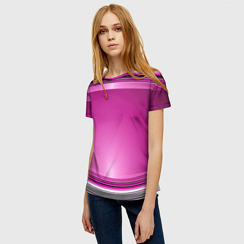 Женская футболка Розовый выпуклый фон / 3D-принт – фото 3