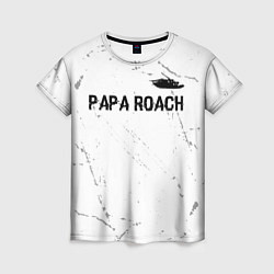 Футболка женская Papa Roach glitch на светлом фоне посередине, цвет: 3D-принт