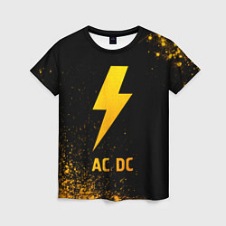 Футболка женская AC DC - gold gradient, цвет: 3D-принт