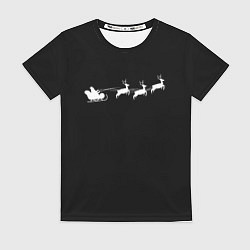 Футболка женская Санта Клаус - минимализм, цвет: 3D-принт