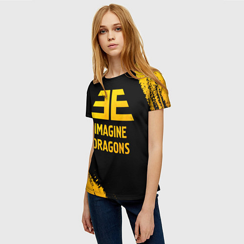 Женская футболка Imagine Dragons - gold gradient / 3D-принт – фото 3