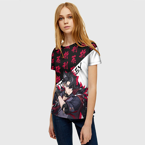 Женская футболка Ризли - Геншин Импакт / 3D-принт – фото 3