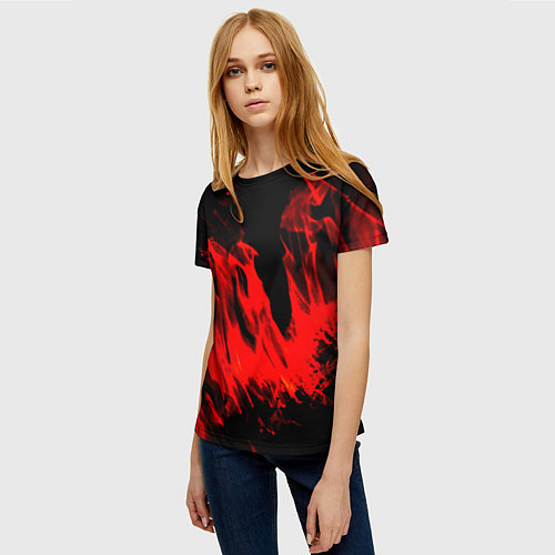 Женская футболка Красное пламя / 3D-принт – фото 3