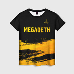 Футболка женская Megadeth - gold gradient посередине, цвет: 3D-принт
