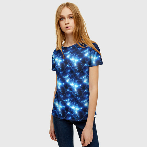 Женская футболка Cosmic neon boom / 3D-принт – фото 3