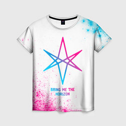 Футболка женская Bring Me the Horizon neon gradient style, цвет: 3D-принт