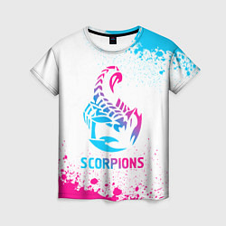 Футболка женская Scorpions neon gradient style, цвет: 3D-принт