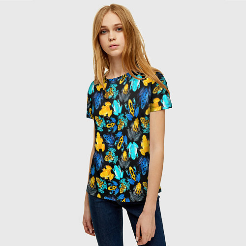 Женская футболка Тропические лягушки / 3D-принт – фото 3