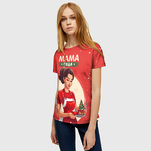 Женская футболка Мамуля года самая лучшая / 3D-принт – фото 3