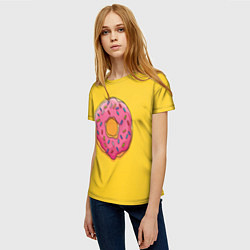 Футболка женская Пончик Гомера, цвет: 3D-принт — фото 2