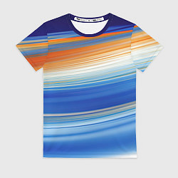 Футболка женская Оранжевые и синий градиент, цвет: 3D-принт