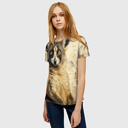 Футболка женская Лемур в стиле диаграмм Давинчи, цвет: 3D-принт — фото 2