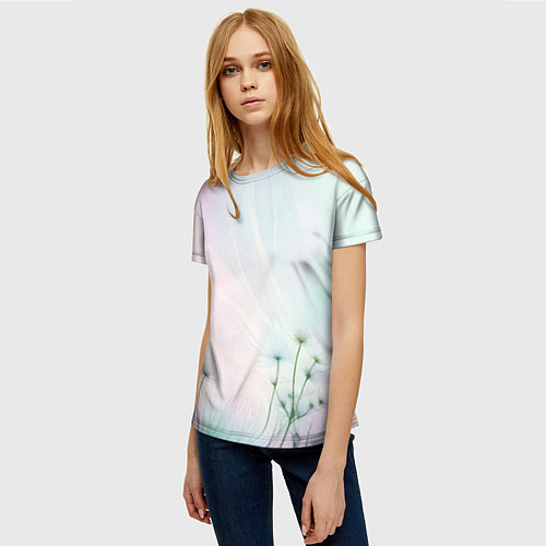 Женская футболка Цветочный восход / 3D-принт – фото 3