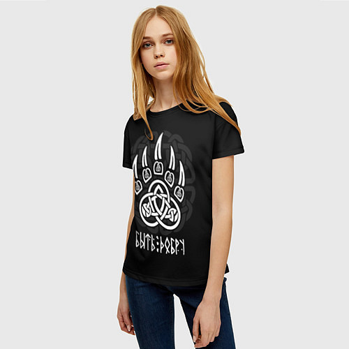 Женская футболка Печать велеса - быть добру / 3D-принт – фото 3