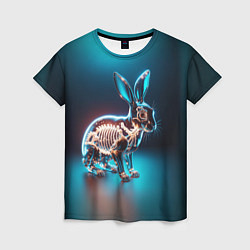 Футболка женская Прозрачный стеклянный кролик, цвет: 3D-принт