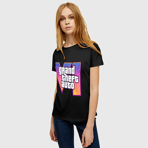 Женская футболка Grand Theft Auto 6 / 3D-принт – фото 3