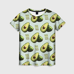 Женская футболка Авокадо и полосы