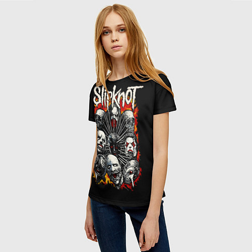 Женская футболка Slipknot метал-группа / 3D-принт – фото 3